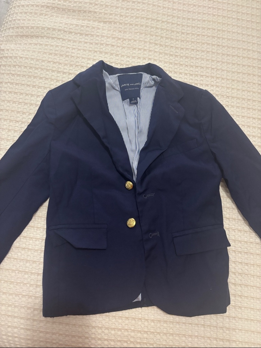 Janie and Jack Navy Blazer with Gold Buttons